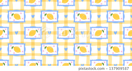 Spring pattern frame and cute floral patchwork with kawaii bow seamless. Flower girly blanket and blue summer vector with bg cottagecore lemon. Fruit spring cover and gingham cute quilt. Spring pattern frame and cute floral patchwork with kawaii bow seamless. Flower girly blanket and blue summer vector with bg cottagecore lemon. Fruit spring cover and gingham cute quilt. 137909587