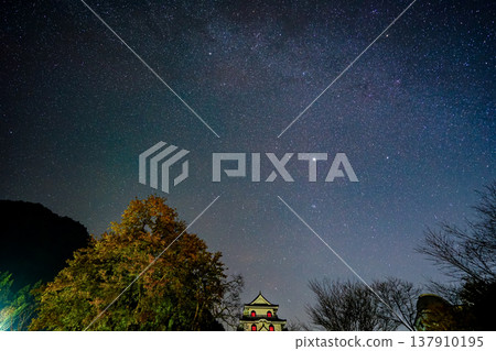 Starry sky, Milky Way, Japanese nightscape, Japanese architecture, castle, Japanese style, night sky, astrophotography, nature, sightseeing Starry sky, Milky Way, Japanese nightscape, Japanese architecture, castle, Japanese style, night sky, astrophotography, nature, sightseeing 137910195