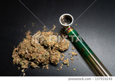 High-quality Cannabis and Bong for a Relaxing High-quality Cannabis and Bong for a Relaxing 137910248