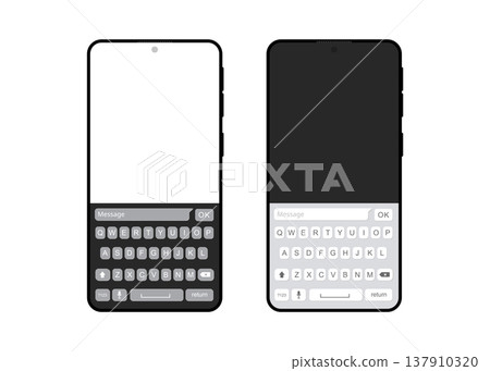 Phone keyboard mockup flat style stock illustration Phone keyboard mockup flat style stock illustration 137910320