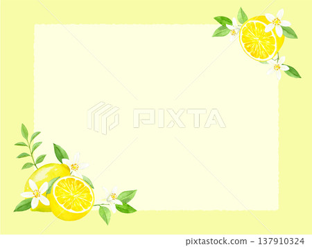 A lemon card painted in watercolor A lemon card painted in watercolor 137910324