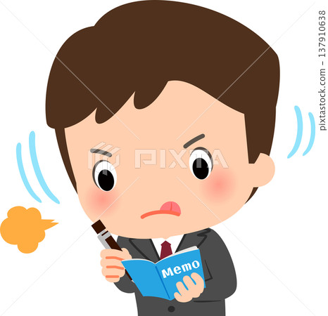 一位商人正在認真地做筆記。 137910638