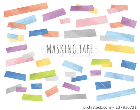 水彩款式素色遮蔽膠帶套裝 137910721