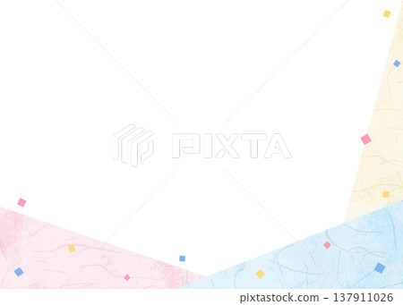 日式紙藝相框、日式背景材料、彩紙屑裝飾 日式紙藝相框、日式背景材料、彩紙屑裝飾 137911026