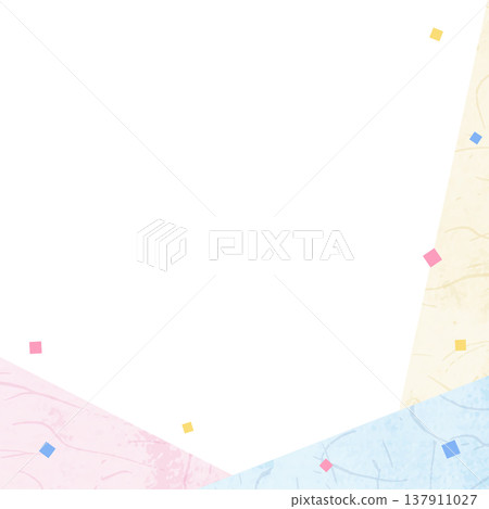 Japanese paper-style frame, Japanese-style background material, confetti decoration, square size Japanese paper-style frame, Japanese-style background material, confetti decoration, square size 137911027