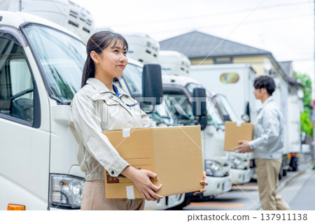 young woman delivering young woman delivering 137911138