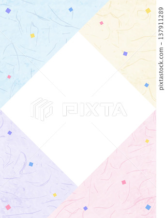 Japanese paper-style frame, Japanese-style background material, confetti decoration, vertical orientation Japanese paper-style frame, Japanese-style background material, confetti decoration, vertical orientation 137911289