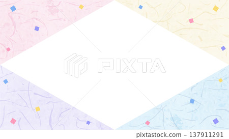 Japanese paper-style frame, Japanese-style background material, confetti decoration, 16:9 aspect ratio. Japanese paper-style frame, Japanese-style background material, confetti decoration, 16:9 aspect ratio. 137911291