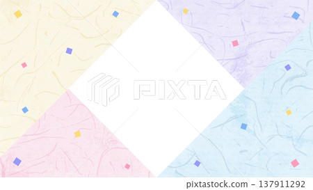 Japanese paper-style frame, Japanese-style background material, confetti decoration, 16:9 aspect ratio. Japanese paper-style frame, Japanese-style background material, confetti decoration, 16:9 aspect ratio. 137911292