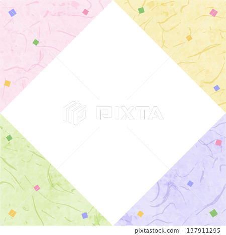 Japanese paper-style frame, Japanese-style background material, confetti decoration, square size Japanese paper-style frame, Japanese-style background material, confetti decoration, square size 137911295
