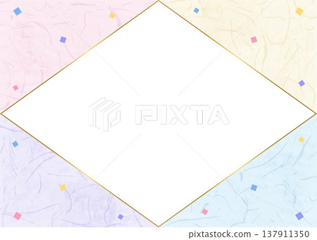 Japanese paper-style frame, Japanese-style background material, confetti decoration Japanese paper-style frame, Japanese-style background material, confetti decoration 137911350