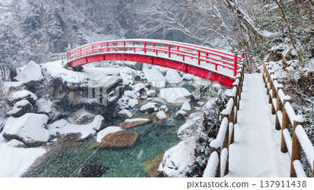 Yumori Valley (Winter): Momiji Bridge Yumori Valley (Winter): Momiji Bridge 137911438