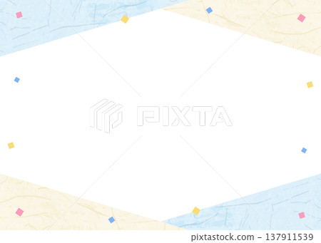 Japanese paper-style frame, Japanese-style background material, confetti decoration 137911539