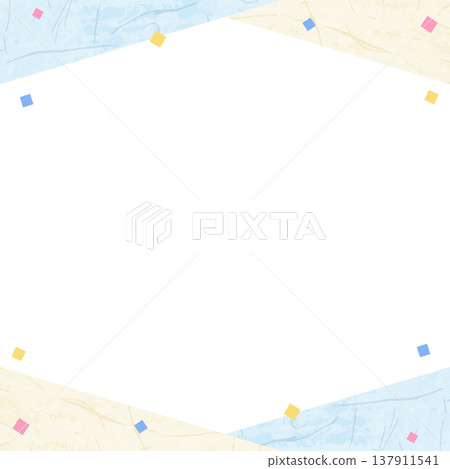 日式紙藝相框,日式背景布,彩紙屑裝飾,正方形 日式紙藝相框,日式背景布,彩紙屑裝飾,正方形 137911541