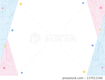 Japanese paper-style frame, Japanese-style background material, confetti decoration 137911580