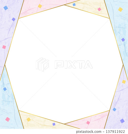 Japanese paper-style frame, Japanese-style background material, confetti decoration, square size 137911922