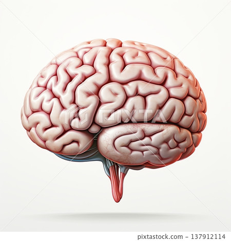 Anatomical Human Brain Model Isolated on White Background Medical and Educational Resource Anatomical Human Brain Model Isolated on White Background Medical and Educational Resource 137912114