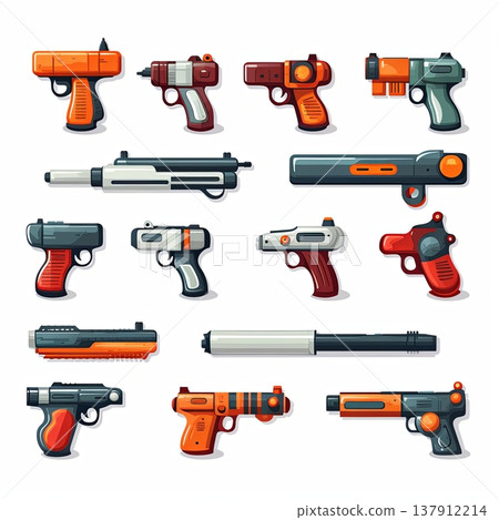 Futuristic Toy Guns Collection A Set of Fantasy Blasters for Creative Play and Imagination Futuristic Toy Guns Collection A Set of Fantasy Blasters for Creative Play and Imagination 137912214