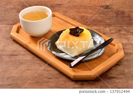 Mango-flavored Japanese mochi Mango-flavored Japanese mochi 137912494