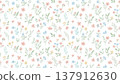 Pastel-colored small floral botanical pattern background 137912630