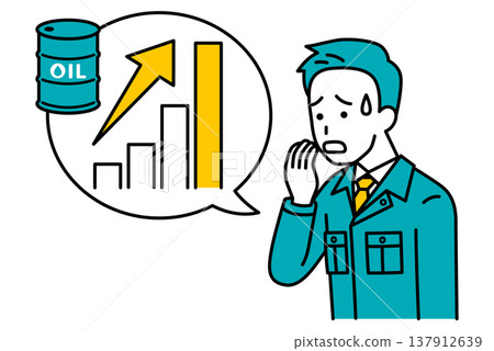 A male worker is shaken by the surge in crude oil prices. A male worker is shaken by the surge in crude oil prices. 137912639