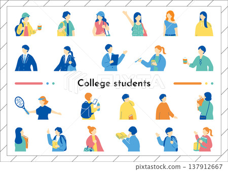 College student illustration set College student illustration set 137912667