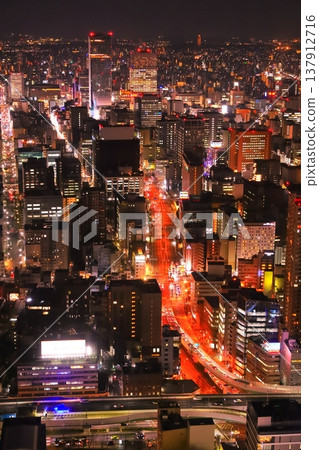 名古屋高層建築的夜景 名古屋高層建築的夜景 137912716
