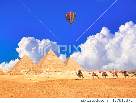 The majesty of the Three Great Pyramids of Giza, a World Heritage Site The majesty of the Three Great Pyramids of Giza, a World Heritage Site 137913373