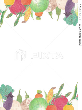 Frame of various vegetables (vertical) 137913377