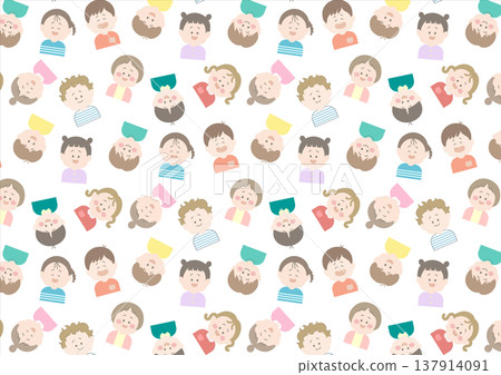 Wallpaper background: Pattern illustration of children Wallpaper background: Pattern illustration of children 137914091