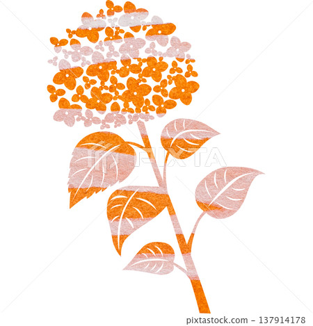 美麗的繡球花圖示圖像插圖的水彩圖案 137914178