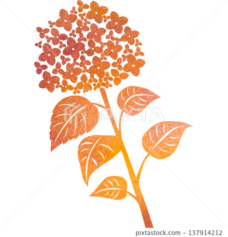 Beautiful watercolor pattern of hydrangea icon image illustration 137914212
