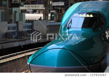 東北新幹線首列車廂「隼號」駛入東京車站 東北新幹線首列車廂「隼號」駛入東京車站 137914267