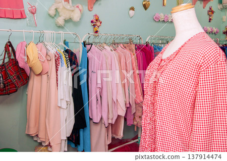 The stylish interior of a vintage clothing store in Harajuku The stylish interior of a vintage clothing store in Harajuku 137914474