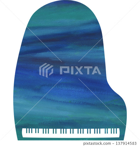 美麗的水彩圖案大鋼琴圖示圖像的插圖 137914583