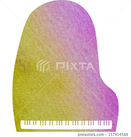 美麗的水彩圖案大鋼琴圖示圖像的插圖 137914588