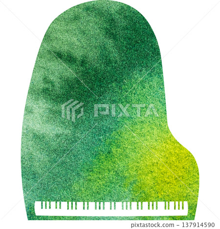 美麗的水彩圖案大鋼琴圖示圖像的插圖 137914590
