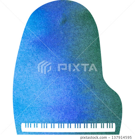 美麗的水彩圖案大鋼琴圖示圖像的插圖 137914595
