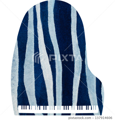 Beautiful watercolor pattern grand piano icon image illustration 137914606