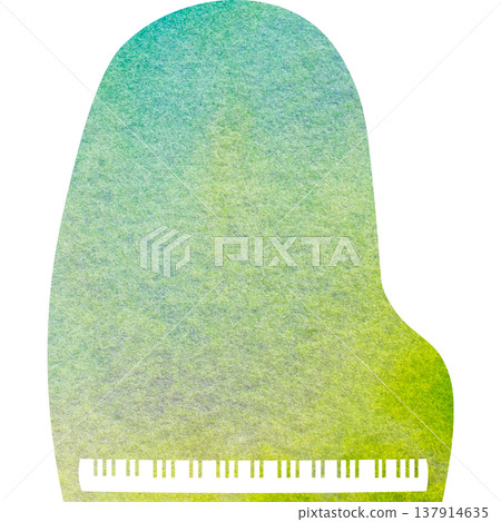 美麗的水彩圖案大鋼琴圖示圖像的插圖 137914635