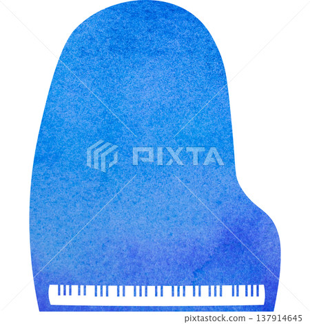 美麗的水彩圖案大鋼琴圖示圖像的插圖 137914645
