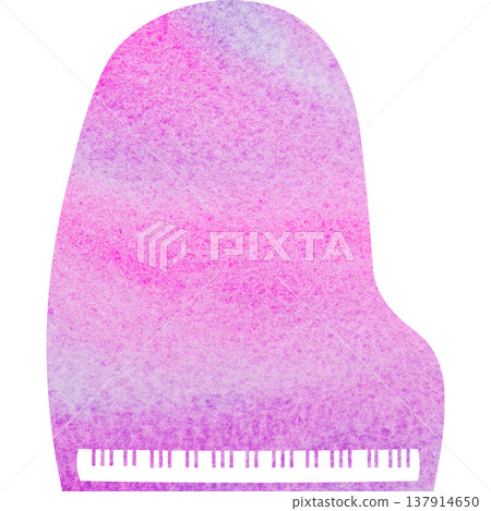 美麗的水彩圖案大鋼琴圖示圖像的插圖 137914650