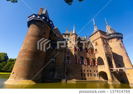 Summer landscape with a view of the ancient Castle De Haar Summer landscape with a view of the ancient Castle De Haar 137914789