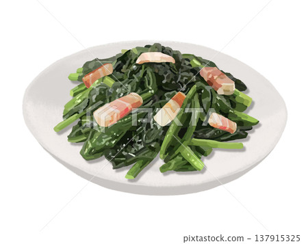 培根炒菠菜 培根炒菠菜 137915325