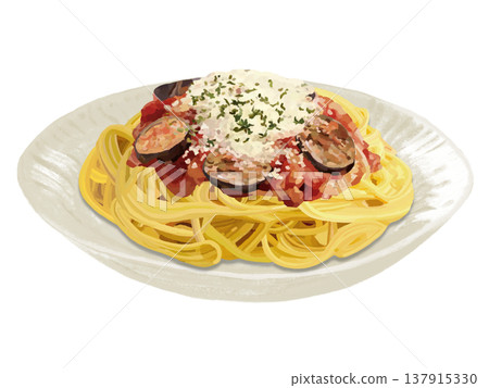 茄子番茄義麵（加起司和歐芹） 137915330