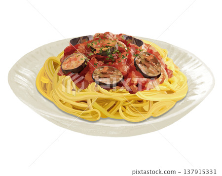 麵團用茄子和蕃茄 137915331