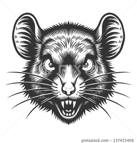 Angry Rat Face Aggressive Animal Expression Angry Rat Face Aggressive Animal Expression 137915408