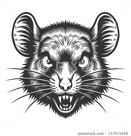 Angry Rat Face Aggressive Animal Expression Angry Rat Face Aggressive Animal Expression 137915449