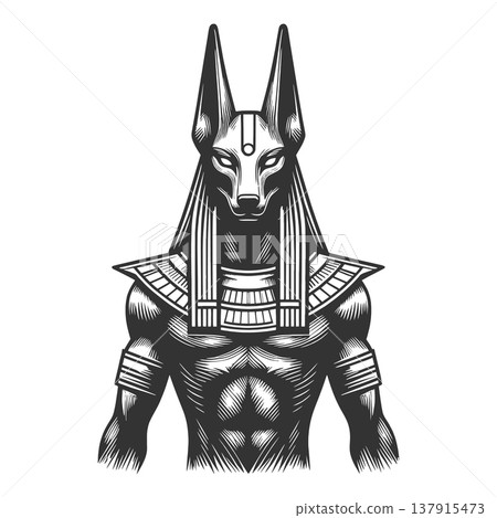 Anubis Egyptian God Jackal Head Ancient Deity 137915473