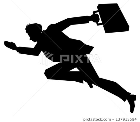 Silhouette illustration of a running businessman Silhouette illustration of a running businessman 137915584